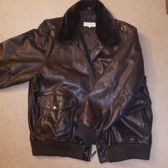 Mens XL Calvin KleinLeather bomber